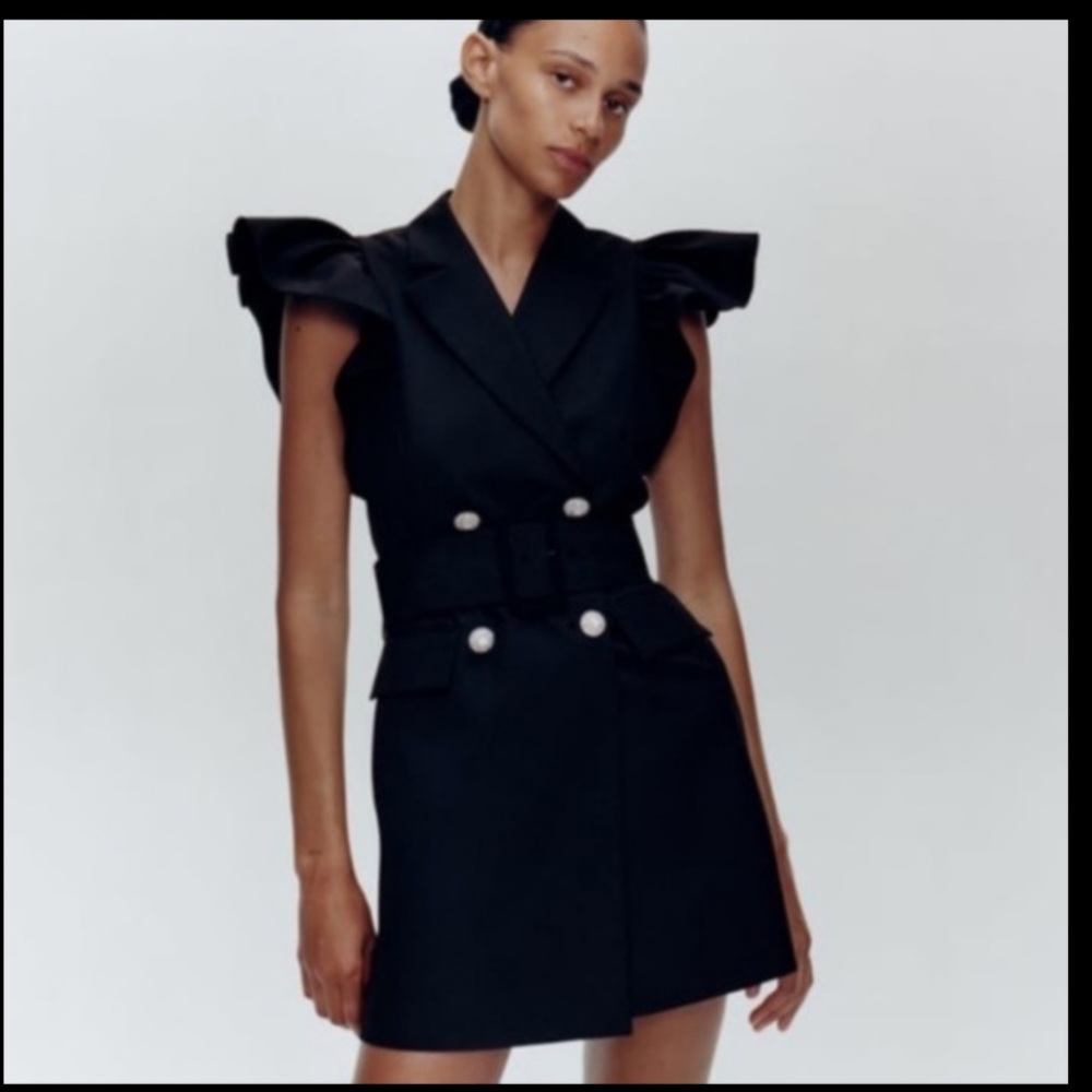 Zara ruffle Blazer dress